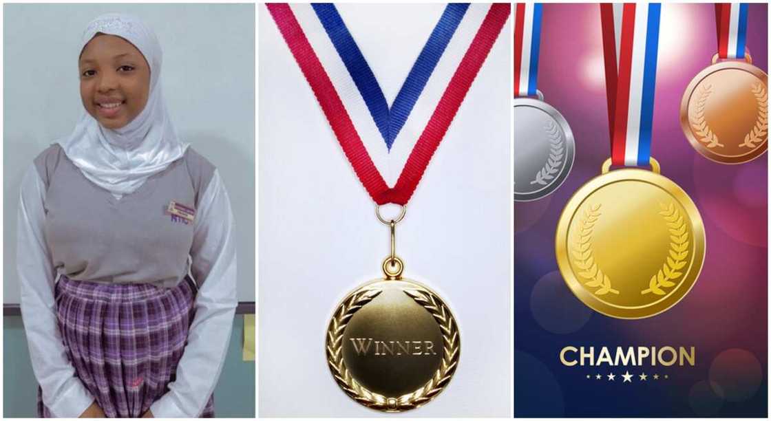 14-year-old Nigerian girl, Fatima Adamu Maikusa who won 7 medals in Maths contests. 14-year-old Nigerian girl, Fatima Adamu Maikusa who won 7 medals in Maths contests.