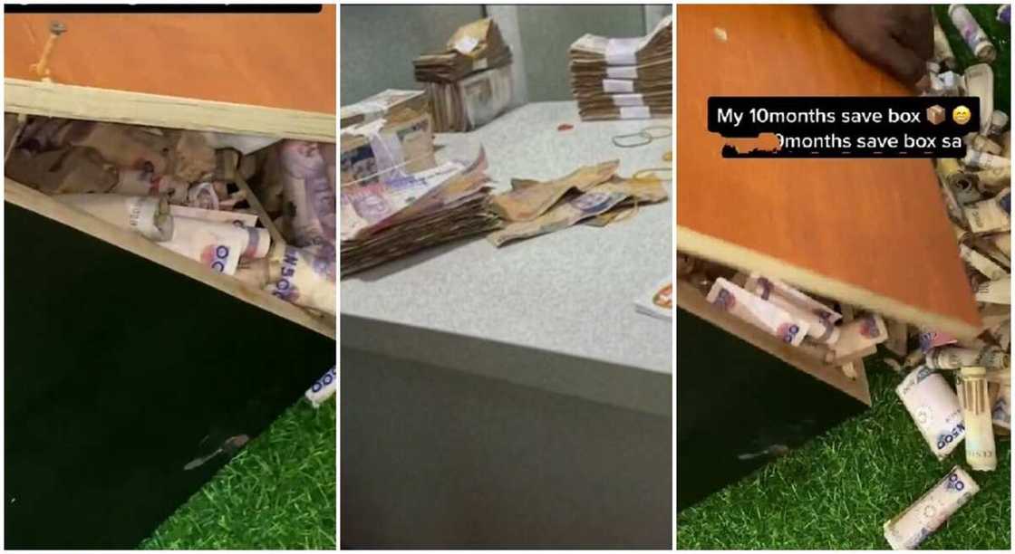 Photos a piggy bank broken by a Nigerian lady. Photos a piggy bank broken by a Nigerian lady.