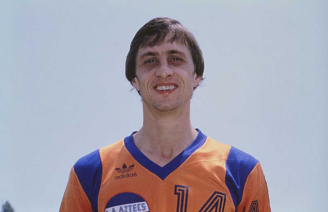 The late Barcelona player Johan Cruyff posing The late Barcelona player Johan Cruyff posing