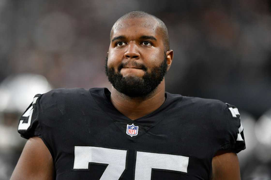 Brandon Parker looks on during a game against the Baltimore Ravens