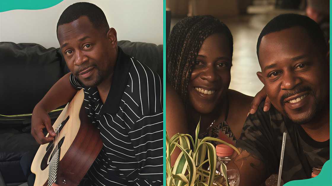Martin Lawrence playing guitar and posing with her sister Ursula Martin Lawrence playing guitar and posing with her sister Ursula