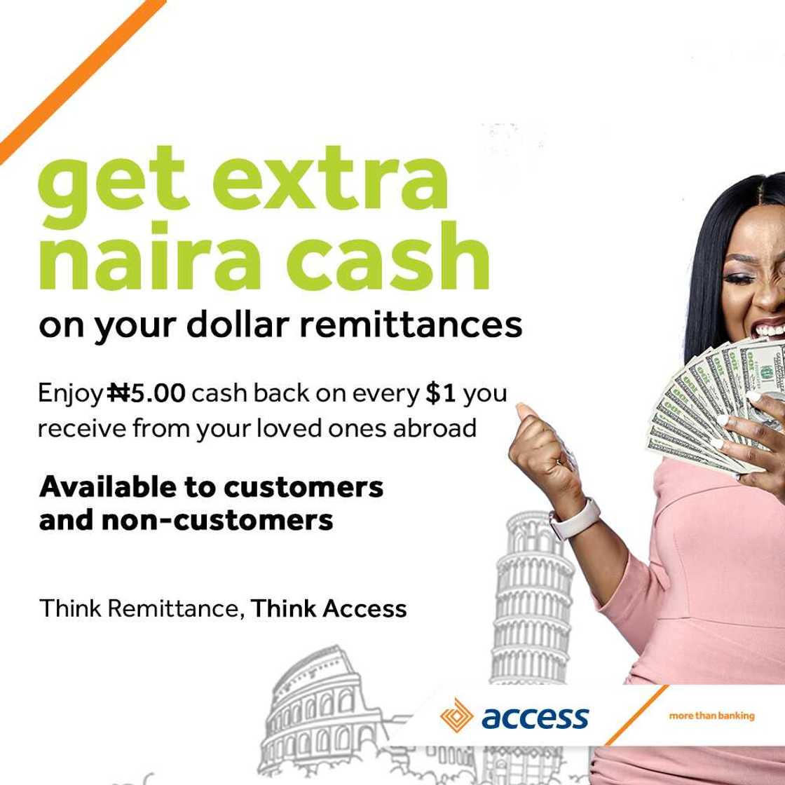 Diaspora remittances: Access Bank to pay customers N5 for every $1 received Diaspora remittances: Access Bank to pay customers N5 for every $1 received