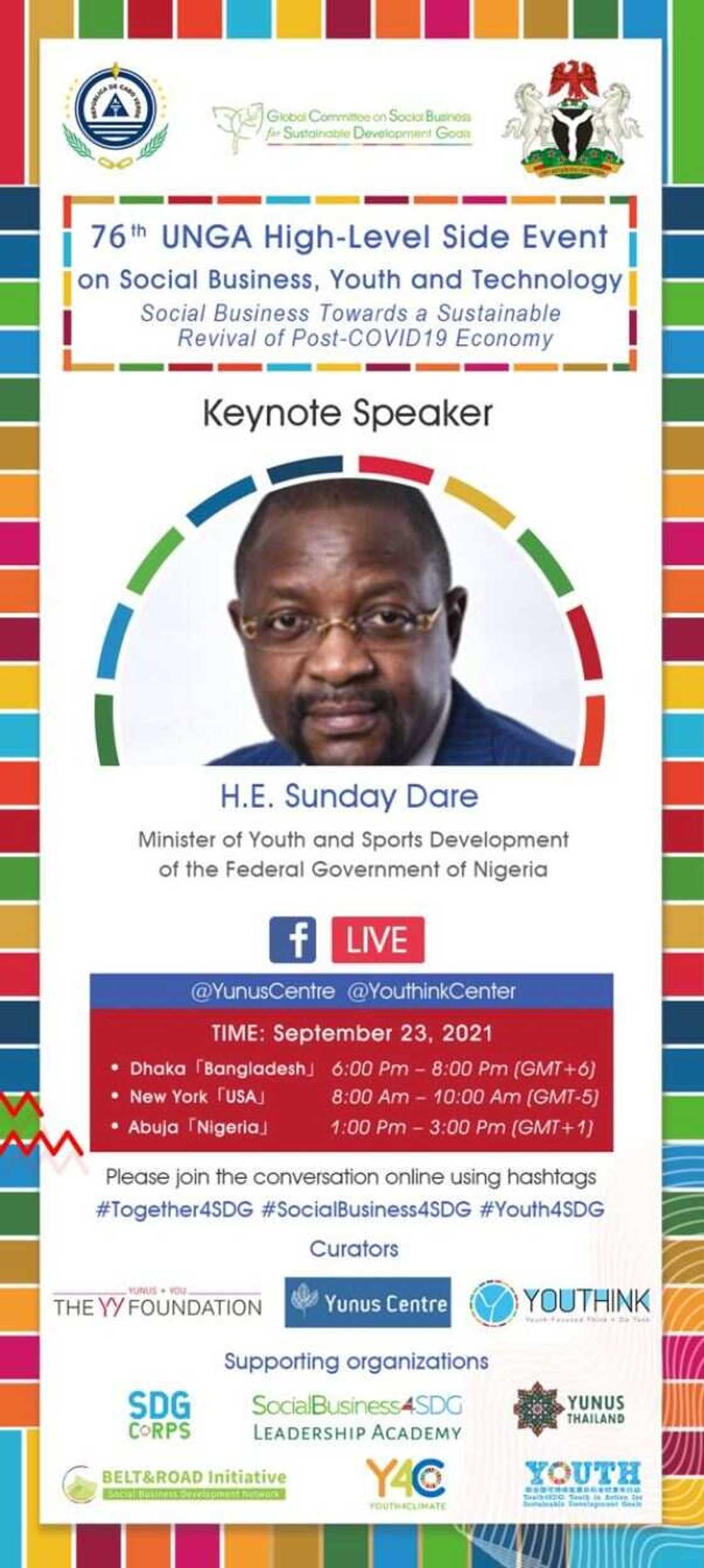 Youth Minister to Speak at 76th UNGA Event on Youth Business and Technology Youth Minister to Speak at 76th UNGA Event on Youth Business and Technology