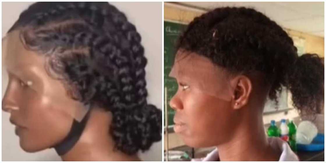 Photos of braided human hair. Photos of braided human hair.