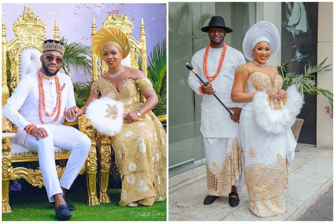 Igbo traditional wedding attire for bride and groom Igbo traditional wedding attire for bride and groom