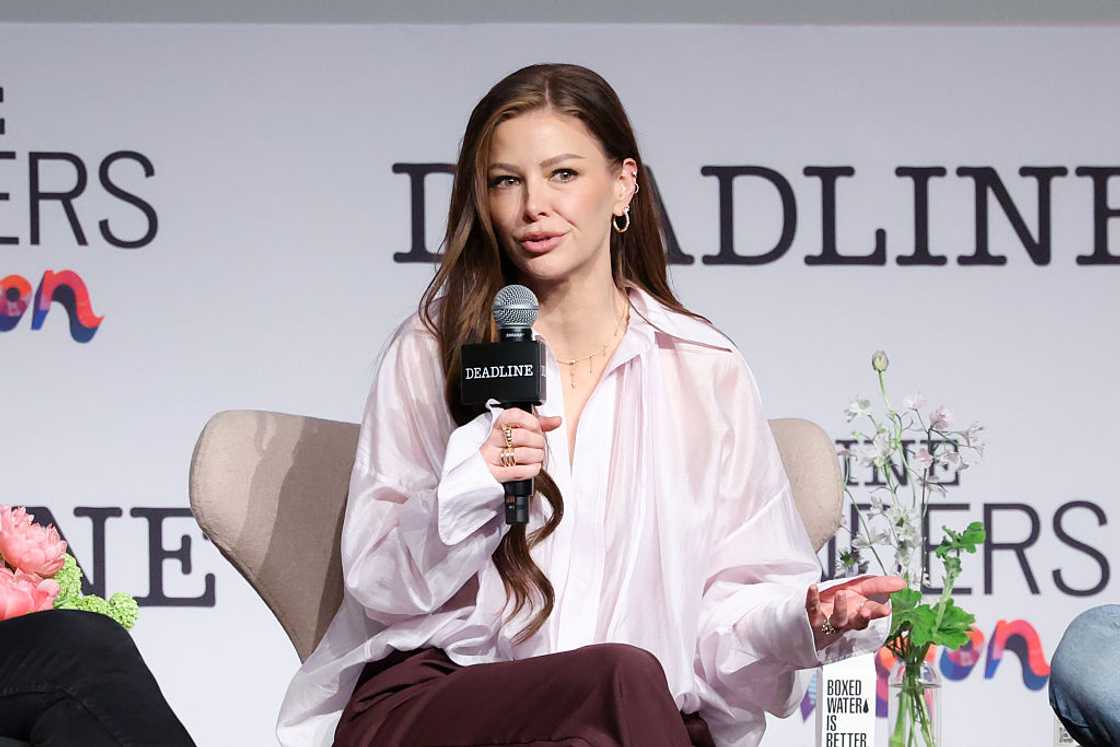 Ariana Madix speaks on a panel for "Love Island USA" at the 2026 Deadline Contenders Television