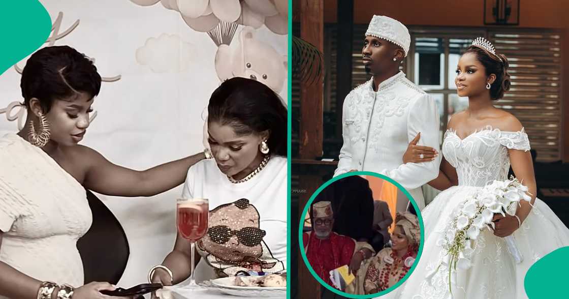 Iyabo Ojo showers prayers on Priscilla at her baby shower.