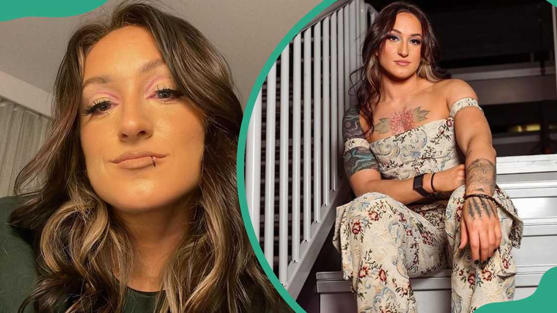 Wrestler Kris Statlander posing for different pictures Wrestler Kris Statlander posing for different pictures