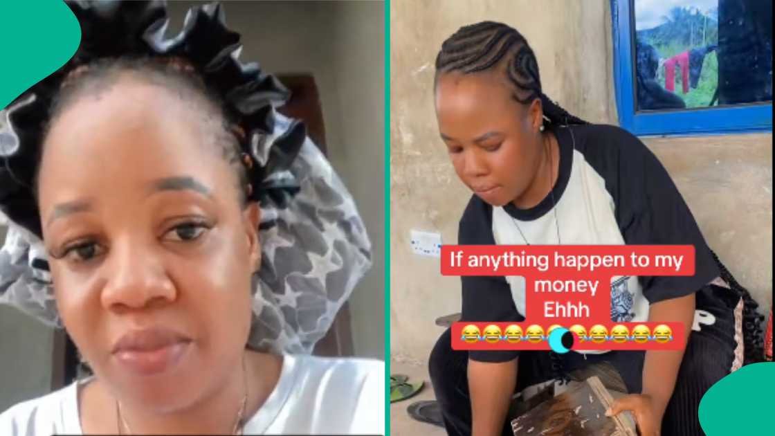 Lady shows netizens the money in her piggy bank. Lady shows netizens the money in her piggy bank.