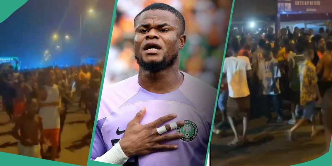 Nigerians storm Nwabali's father's house in Port Harcourt. Nigerians storm Nwabali's father's house in Port Harcourt.