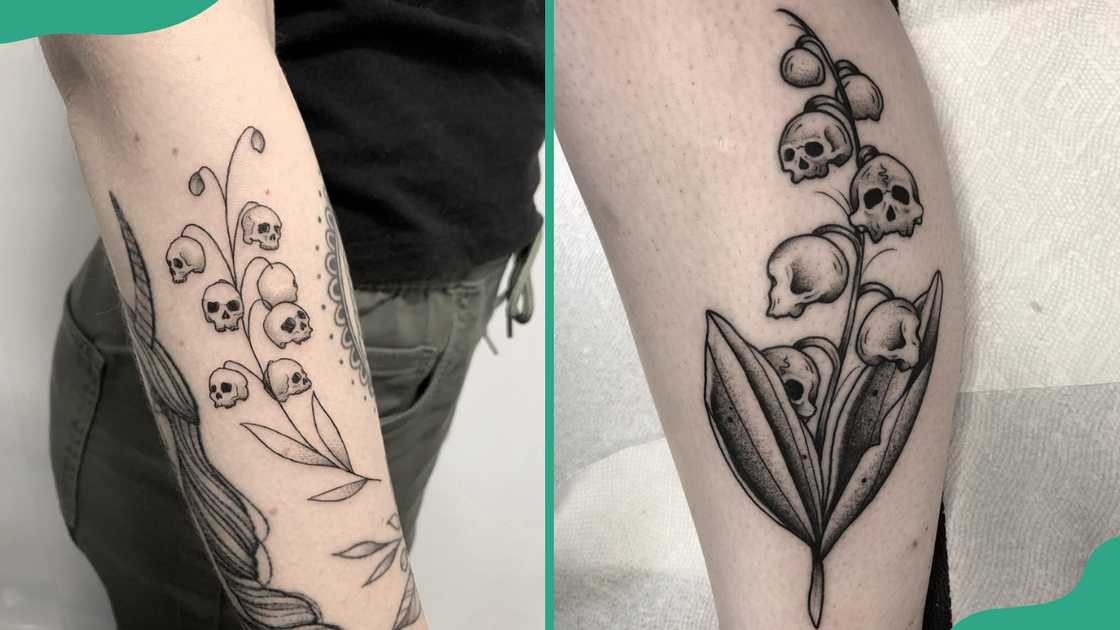 Lily of the Valley tattoos with skulls