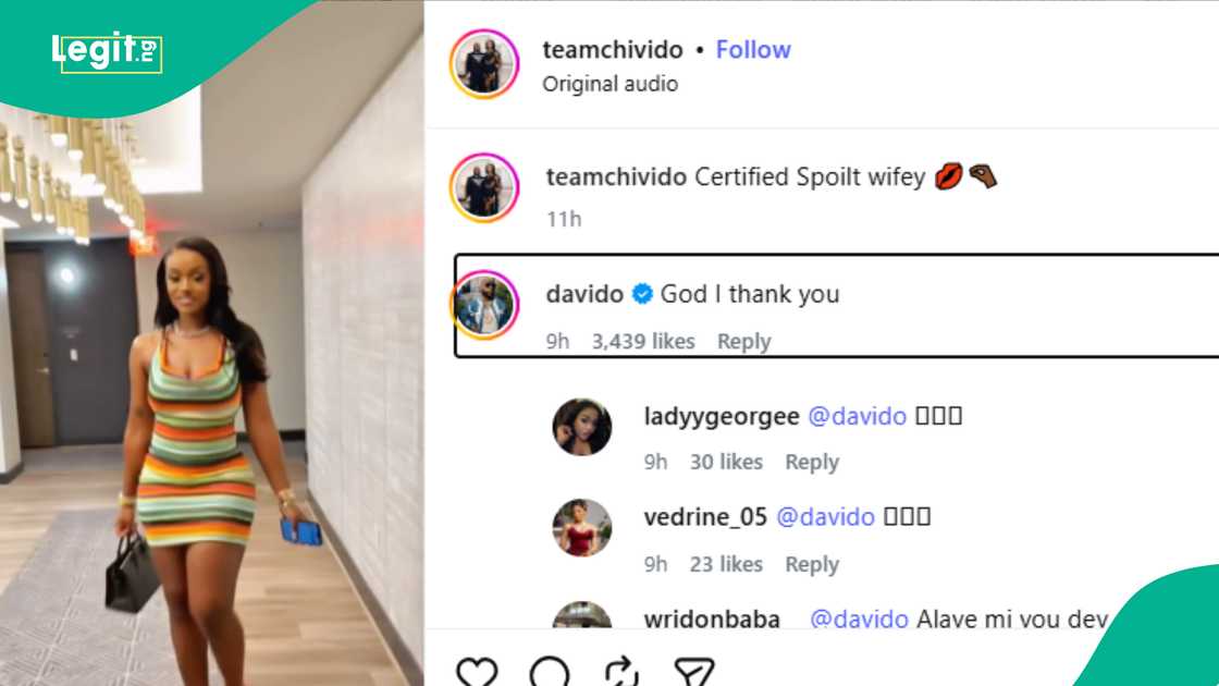 Chioma flaunts her figure, Davido’s reaction gets people talking Chioma flaunts her figure, Davido’s reaction gets people talking