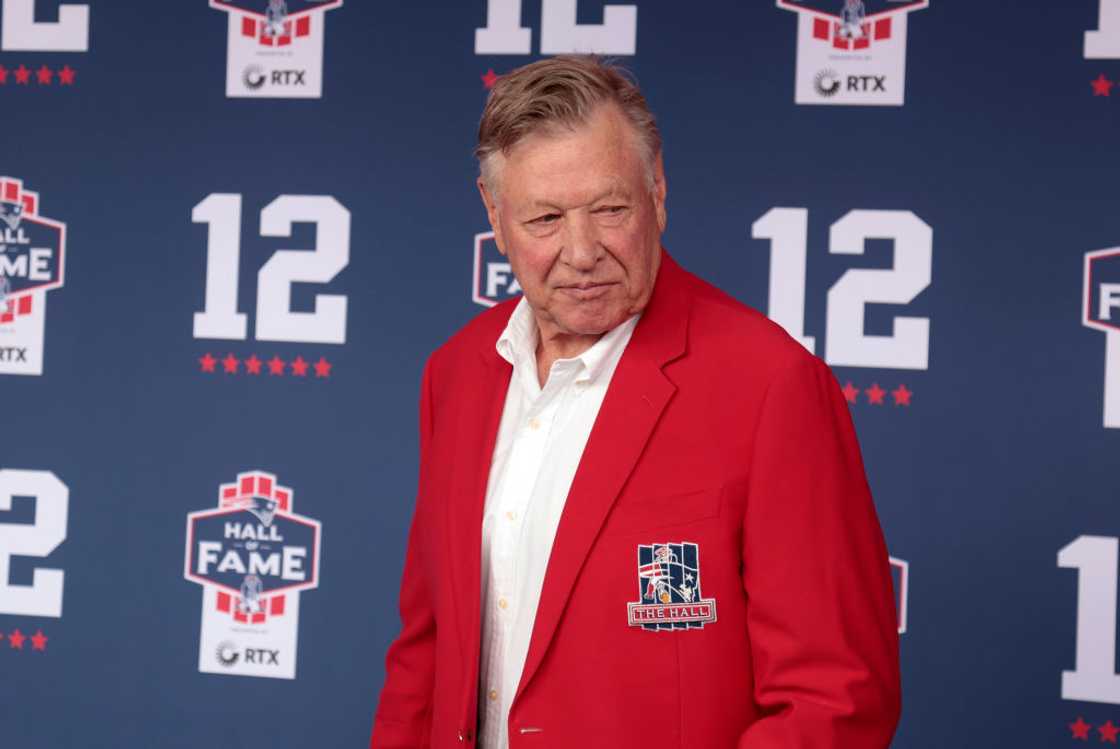 Steve Nelson poses in red and white at during the induction of Tom Brady into the New England Patriots Hall of Fame Steve Nelson poses in red and white at during the induction of Tom Brady into the New England Patriots Hall of Fame
