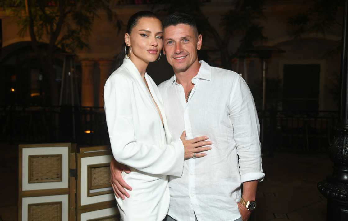 Adriana Lima and Andre Lemmers attend a film premiere