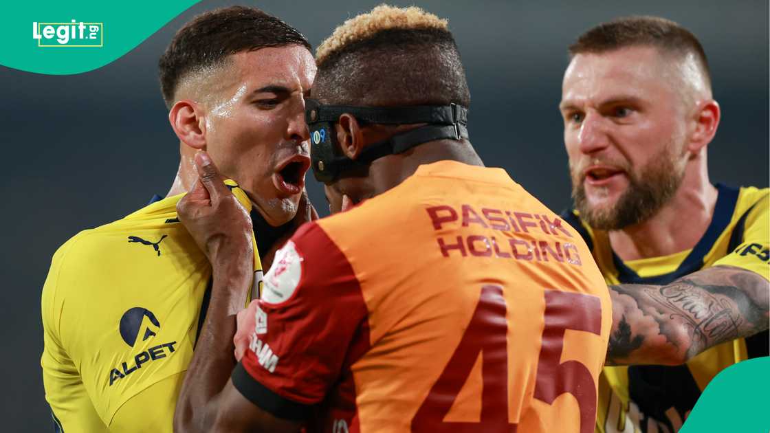 Mert Muldur, Victor Osimhen, Milan Skriniar, Galatasaray, Fenerbahce, Ulker Stadium, Kadikoy, Istanbul, Turkiye, Turkish Cup. Mert Muldur, Victor Osimhen, Milan Skriniar, Galatasaray, Fenerbahce, Ulker Stadium, Kadikoy, Istanbul, Turkiye, Turkish Cup.