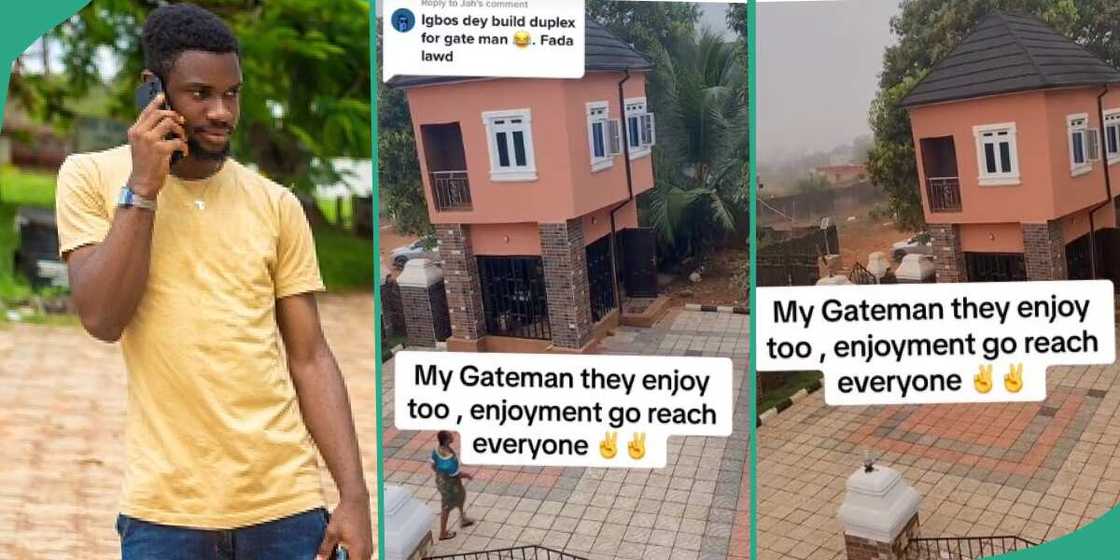 Igbo man builds duplex for his gateman, video trends Igbo man builds duplex for his gateman, video trends