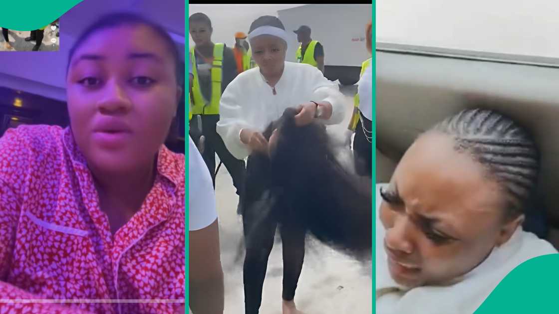 Lady shares her observation about Ibom Air passenger's wig. Lady shares her observation about Ibom Air passenger's wig.