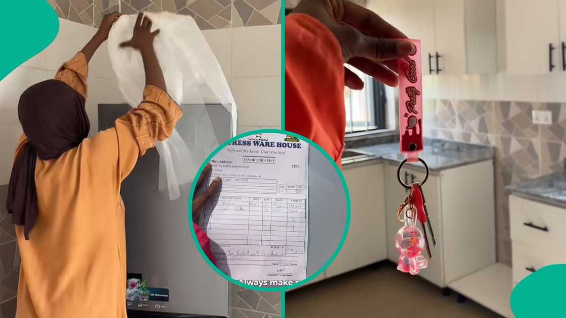 Nigerian lady moves away from her parents' house, furnishes new apartment with N2 million