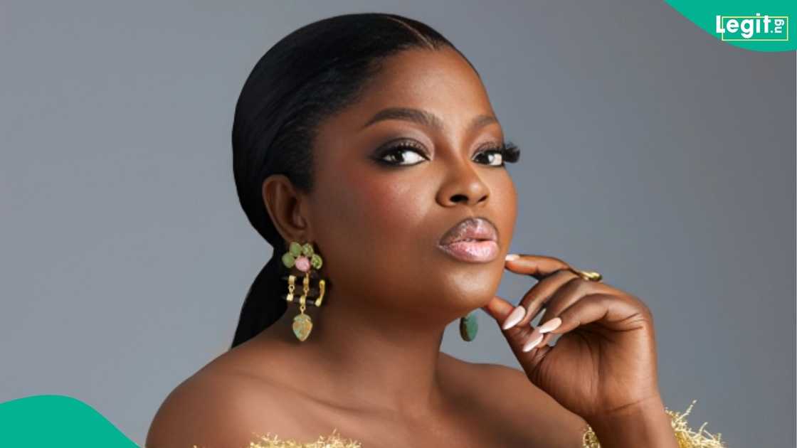 Nollywood actress Funke Akindele reacts after fan questioned her decision to keep her twin sons’ faces hidden online