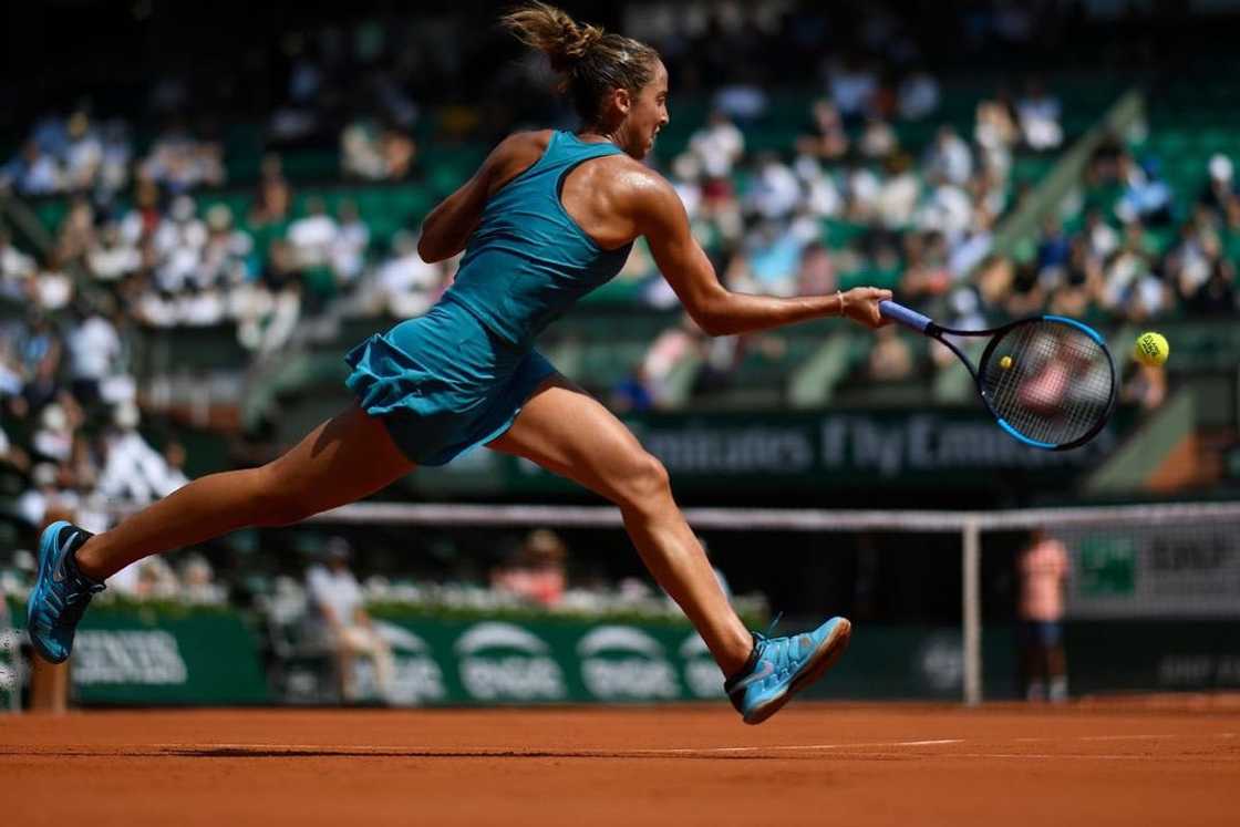 Madison Keys in action at Roland Garros