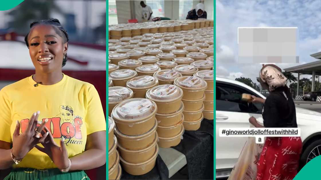 Hilda Baci Distributes Hundreds of Plates of Jollof Rice to People on Street, Sparks Mixed Reactions Hilda Baci Distributes Hundreds of Plates of Jollof Rice to People on Street, Sparks Mixed Reactions
