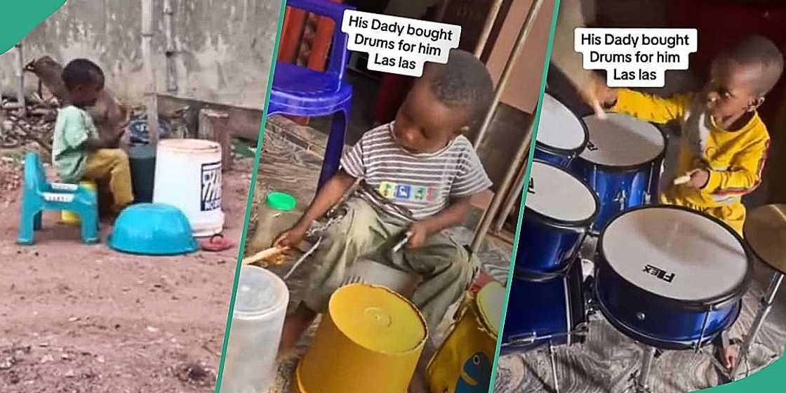 Little boy plays drums like a pro