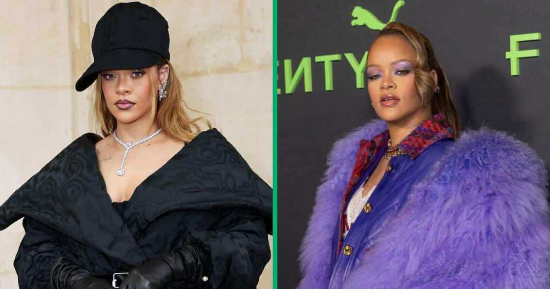 Rihanna stunned with her outfit at Dior's fashion show. Rihanna stunned with her outfit at Dior's fashion show.
