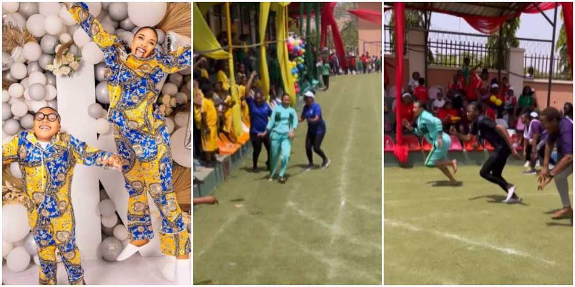 Tonto Dikeh at son's school Tonto Dikeh at son's school