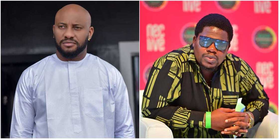 Actor Yul Edochie, Comedian Mr Macaroni Actor Yul Edochie, Comedian Mr Macaroni