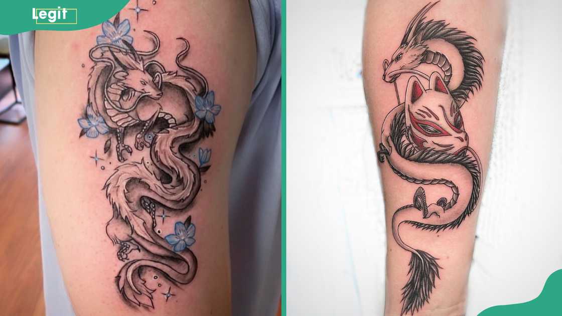 Haku tattoo from Spirited Away Haku tattoo from Spirited Away