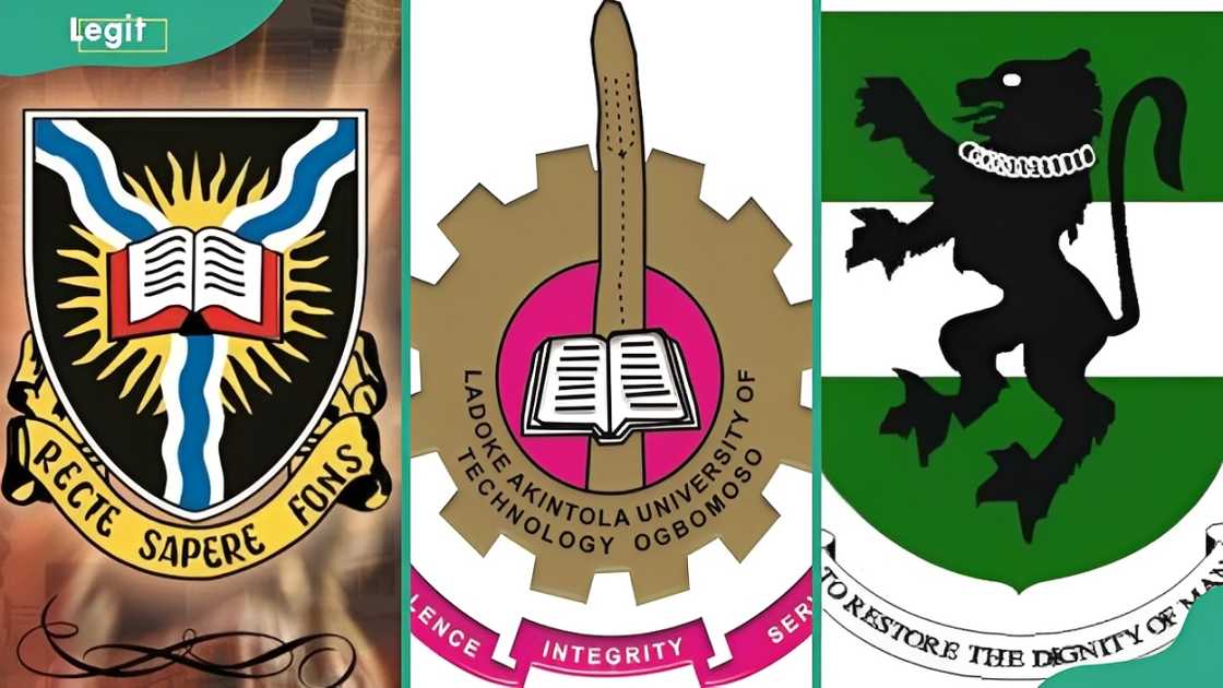 Logos of the University of Ibadan, Ladoke Akintola University of Technology, and University of Nigeria, Nsukka