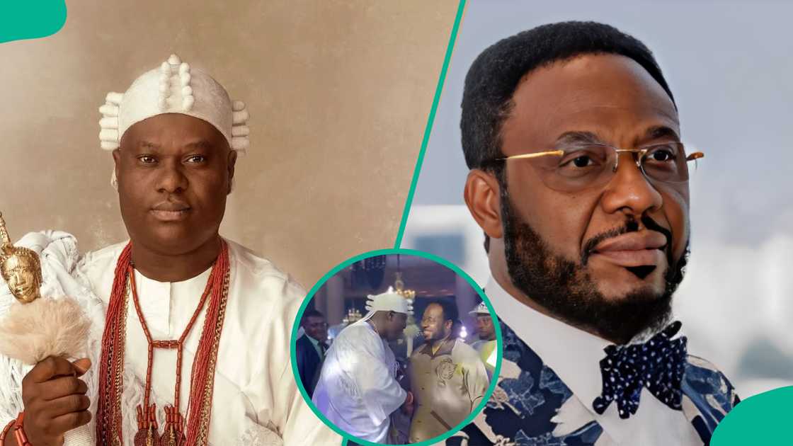 Ooni of ife and billlionaire businessman Obi Jackson meet at event in Lagos state