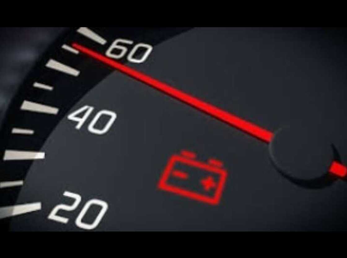 Battery warning light on a car dashboard Battery warning light on a car dashboard