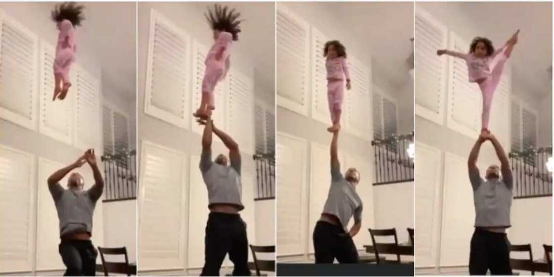 The little girl displayed amazing skills The little girl displayed amazing skills