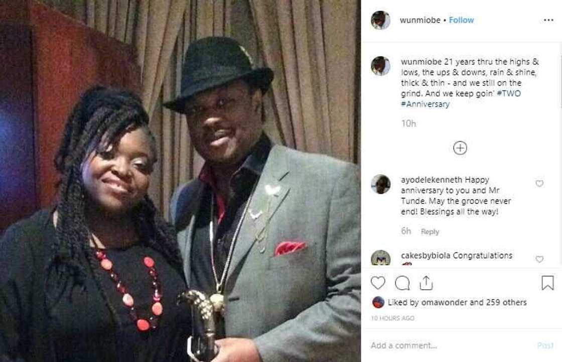 Veteran singers Tunde and Wunmi Obe celebrate 21st wedding anniversary with lovely photos