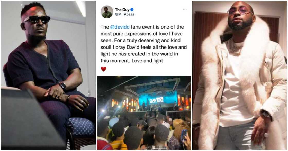 Rapper MI reacts to Davido's fan concert. Rapper MI reacts to Davido's fan concert.