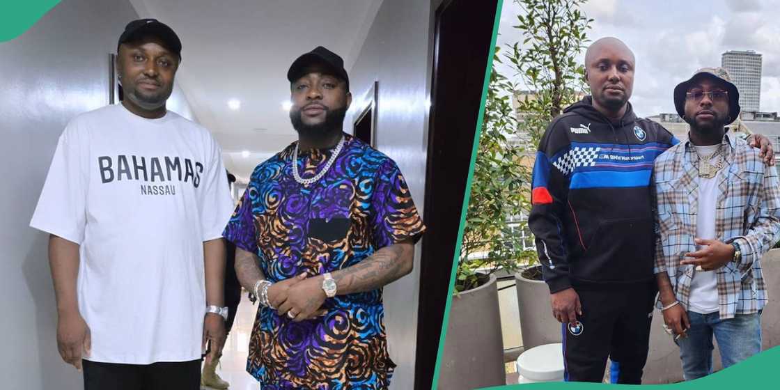 Isreal DMW hails Davido in Paris.