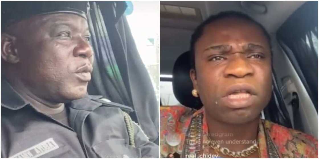 Speed Darlington and a police officer Speed Darlington and a police officer