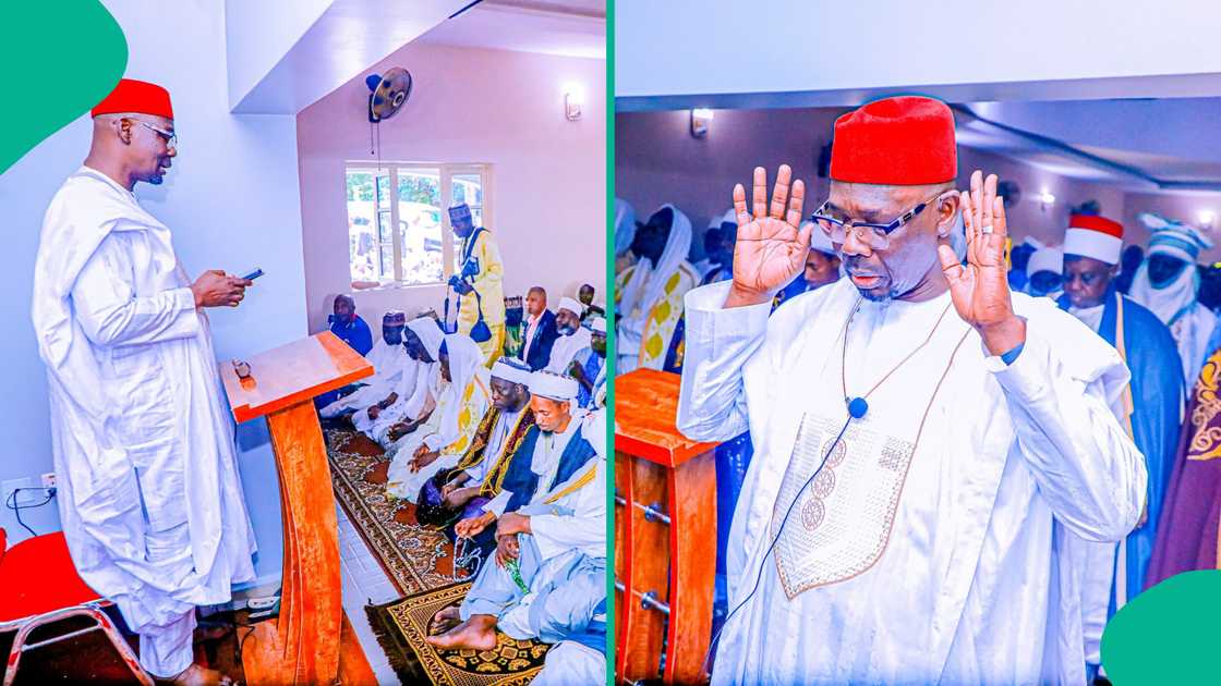 Gwamna Abdullahi Sule yana huduba Gwamna Abdullahi Sule yana huduba