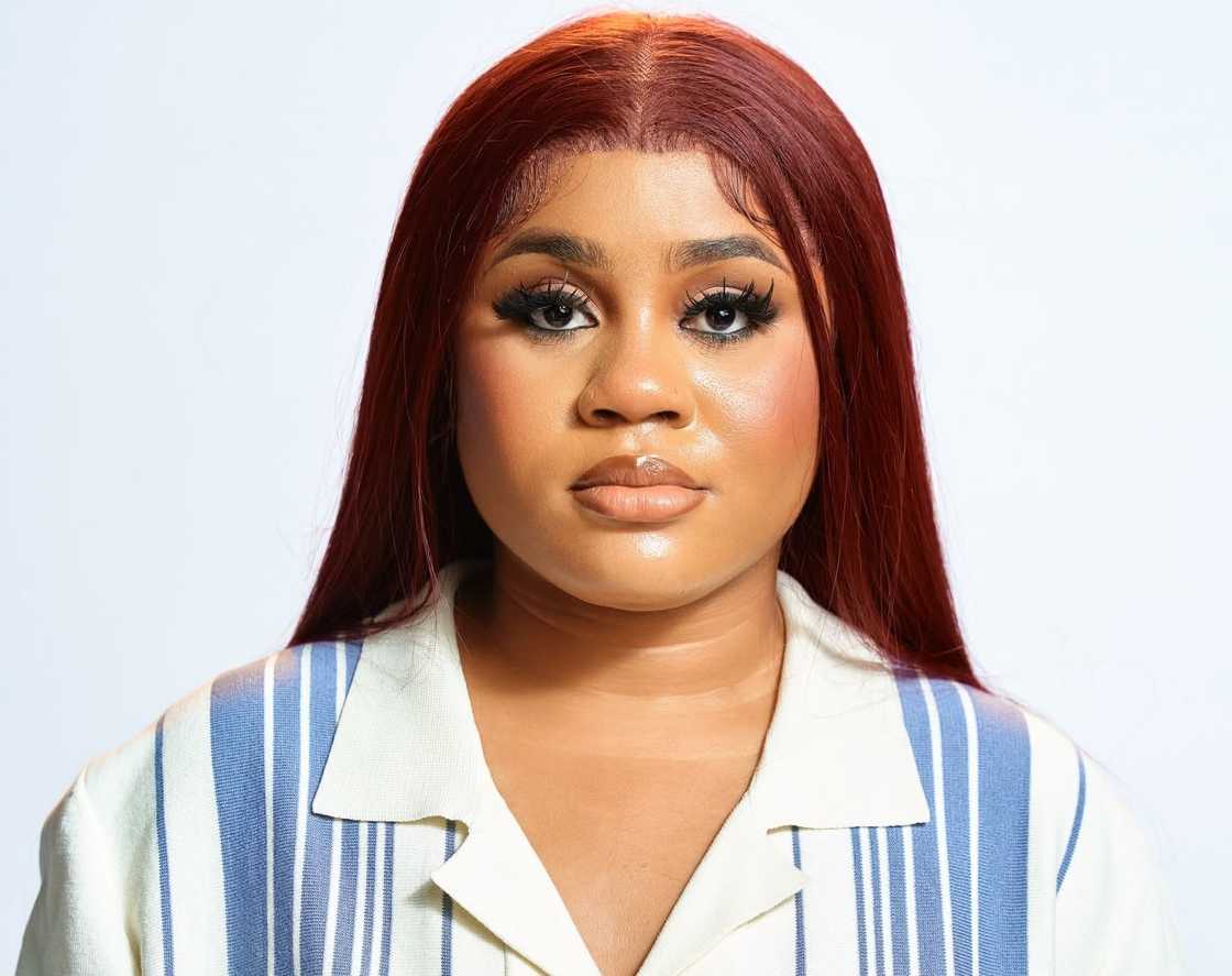 Bells poses for a BBNaija promo portrait Bells poses for a BBNaija promo portrait