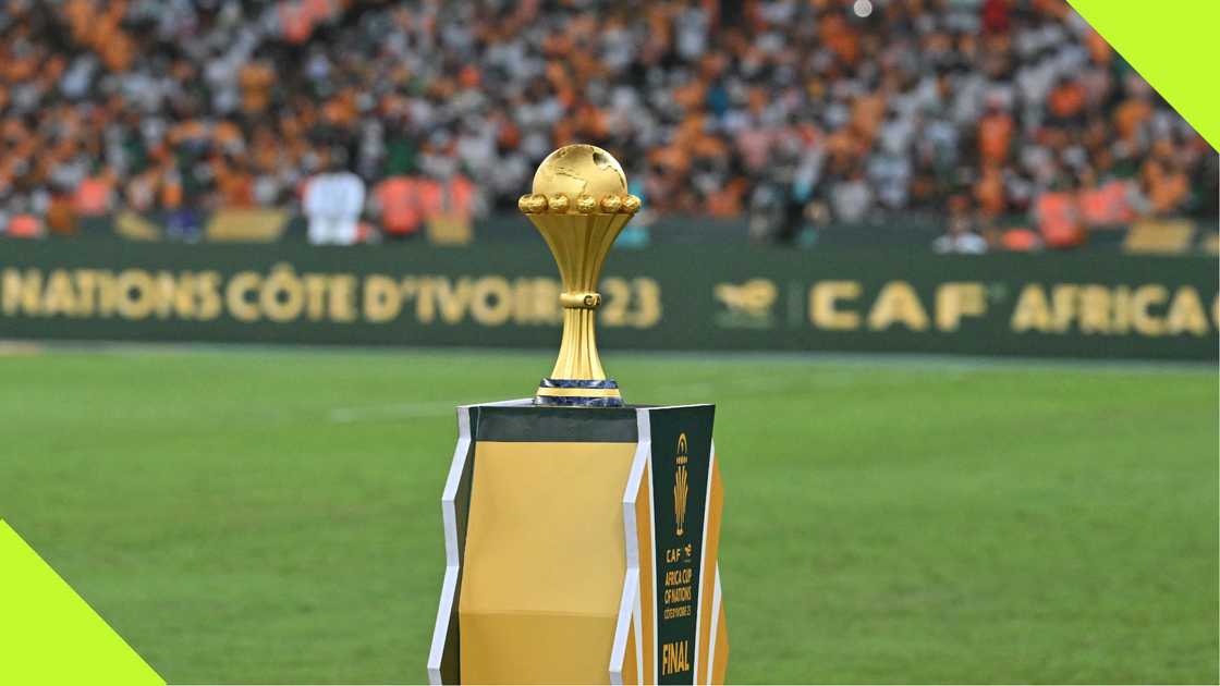 The AFCON trophy ahead of the final between Nigeria and Ivory Coast The AFCON trophy ahead of the final between Nigeria and Ivory Coast