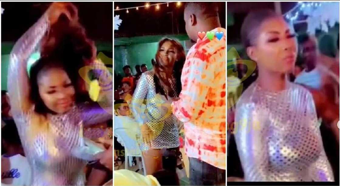 A young lady was seen in public doing an acrobatic kind of dance to the extent that she removed her wig. A young lady was seen in public doing an acrobatic kind of dance to the extent that she removed her wig.