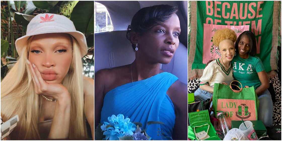 I don't have albinism: Reactions as light skinned lady with blonde hair celebrates her super hot black mum I don't have albinism: Reactions as light skinned lady with blonde hair celebrates her super hot black mum