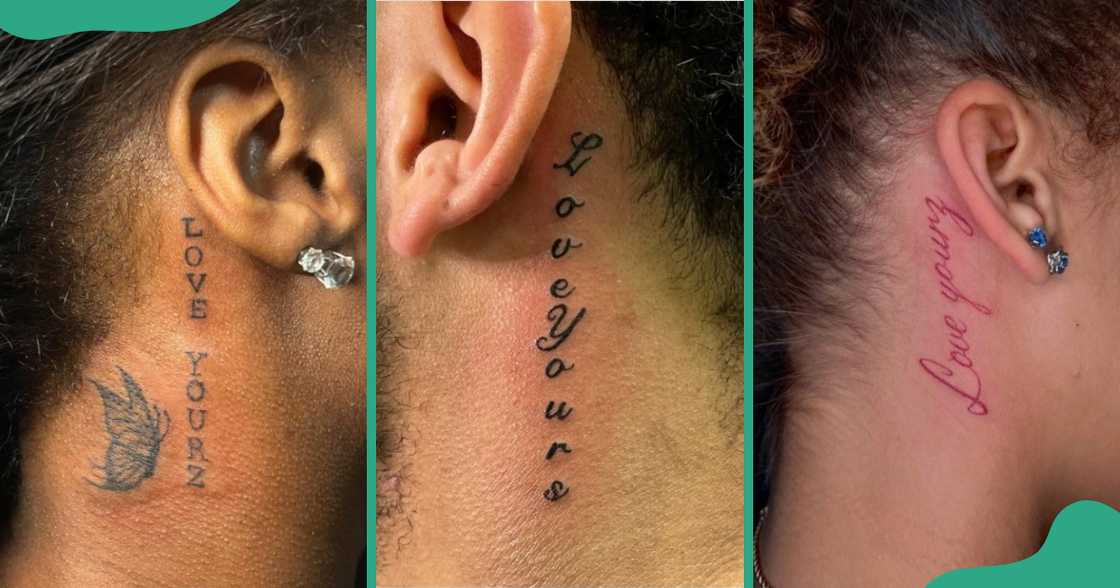 Love Yourz tattoos behind the ear Love Yourz tattoos behind the ear