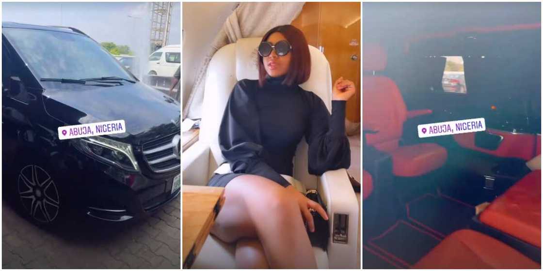 Living the life: Actress Regina Daniels tensions social media with videos of private jet and luxury car ride