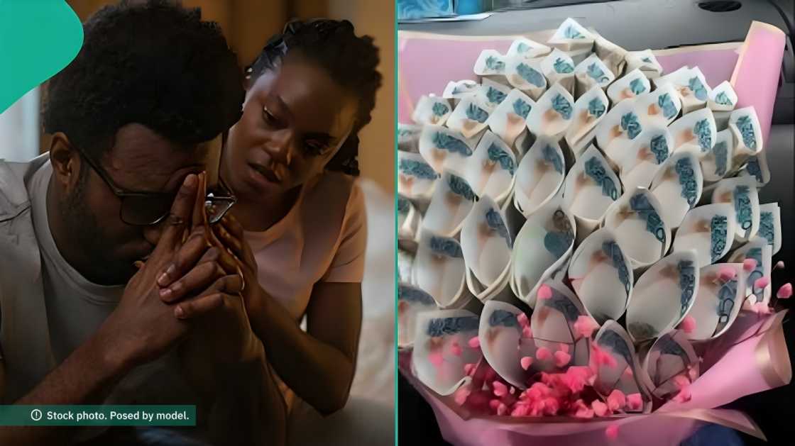A couple's relationship ended after the man's girlfriend told him to give her money bouquet to apologise A couple's relationship ended after the man's girlfriend told him to give her money bouquet to apologise