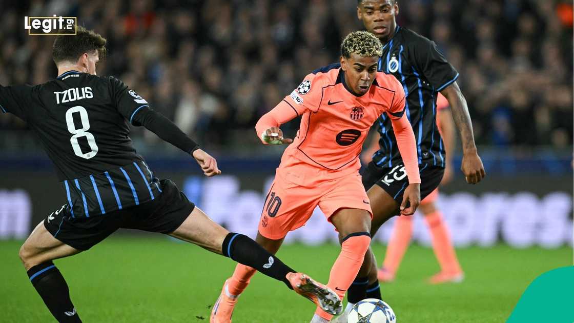 Lamine Yamal, 2025/26 Champions League, UEFA, Barcelona, Club Brugge, Football, Belgium.