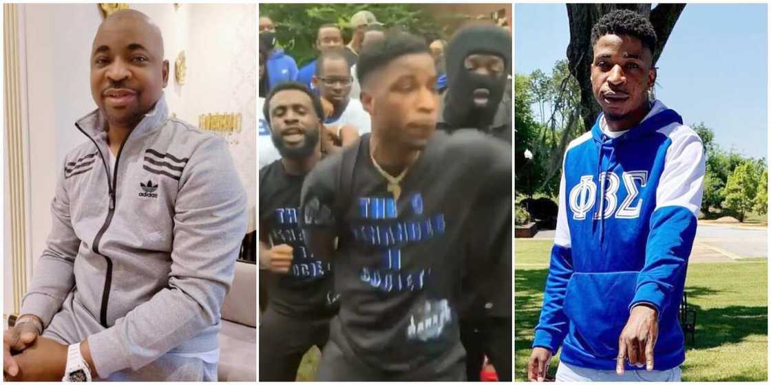Carry on, MC Oluomo Hails Son Kenny as He Joins Fraternity in American University Carry on, MC Oluomo Hails Son Kenny as He Joins Fraternity in American University