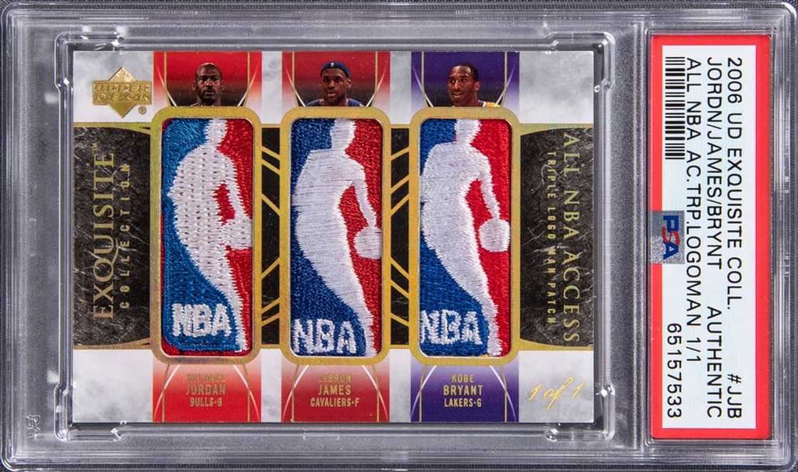 2006-07 Upper Deck Lebron James/Michael Jordan/Kobe Bryant Exquisite All-NBA Access Triple Logoman 2006-07 Upper Deck Lebron James/Michael Jordan/Kobe Bryant Exquisite All-NBA Access Triple Logoman