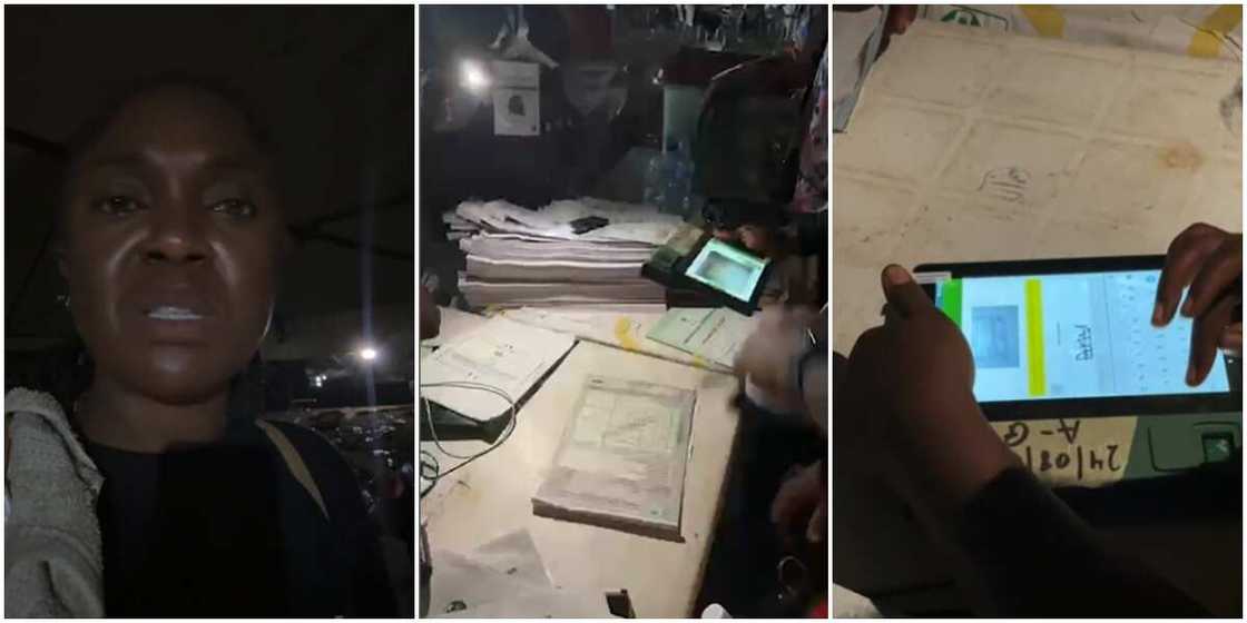 Omoni Oboli at her polling unit, INEC manually inputting results at Omoni Oboli's polling unit Omoni Oboli at her polling unit, INEC manually inputting results at Omoni Oboli's polling unit